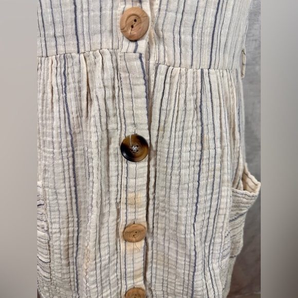 Zara mini striped button up spaghetti strap dress size XS - Picture 5 of 9